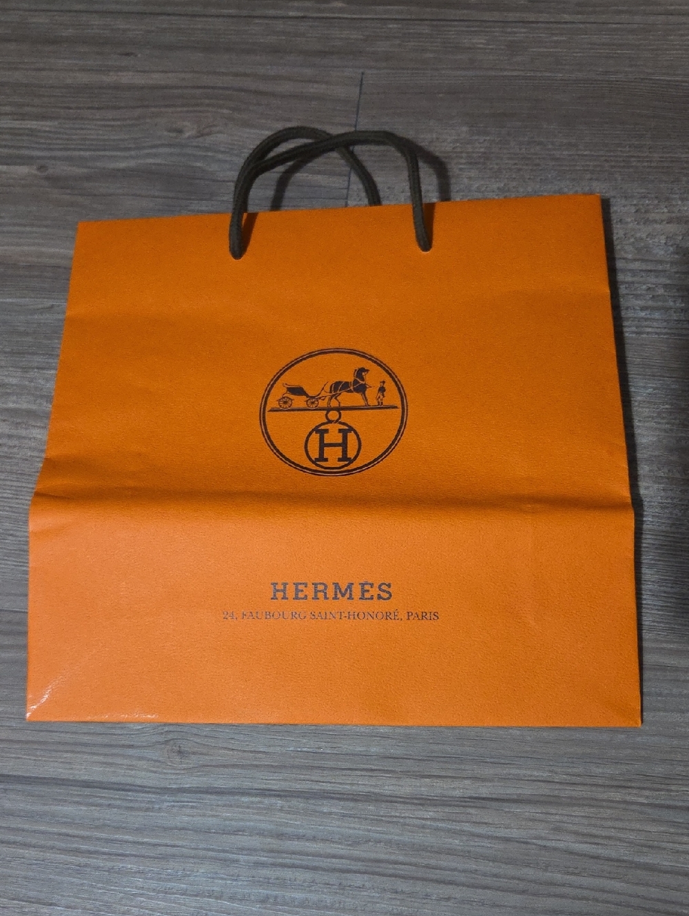 Orange Hermes Paper Shopping Bag